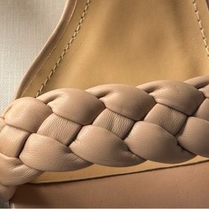 Cushionaire nude braided sandal slides with 2.5” block heel 9M